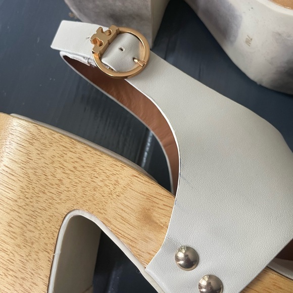 Tory Burch cream wooden platform sandals 7.5 - Picture 6 of 8